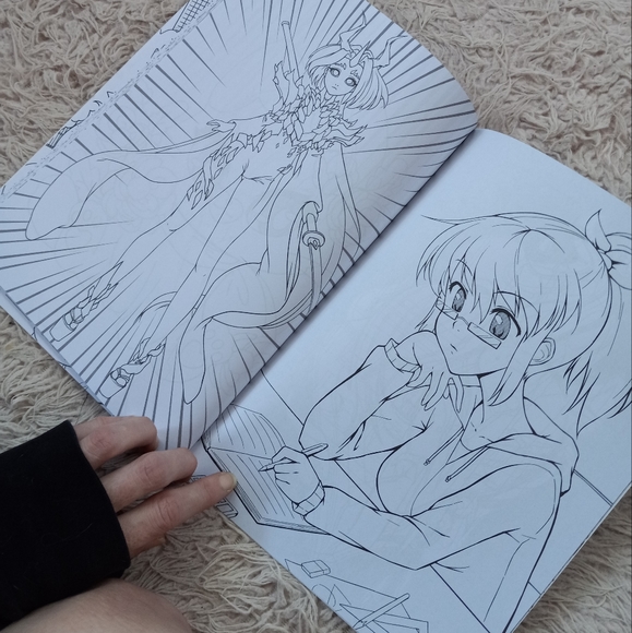 Manga / Anime GORGEOUS art adult Coloring book! Rare piece! So nice! Brand new! - Picture 6 of 6